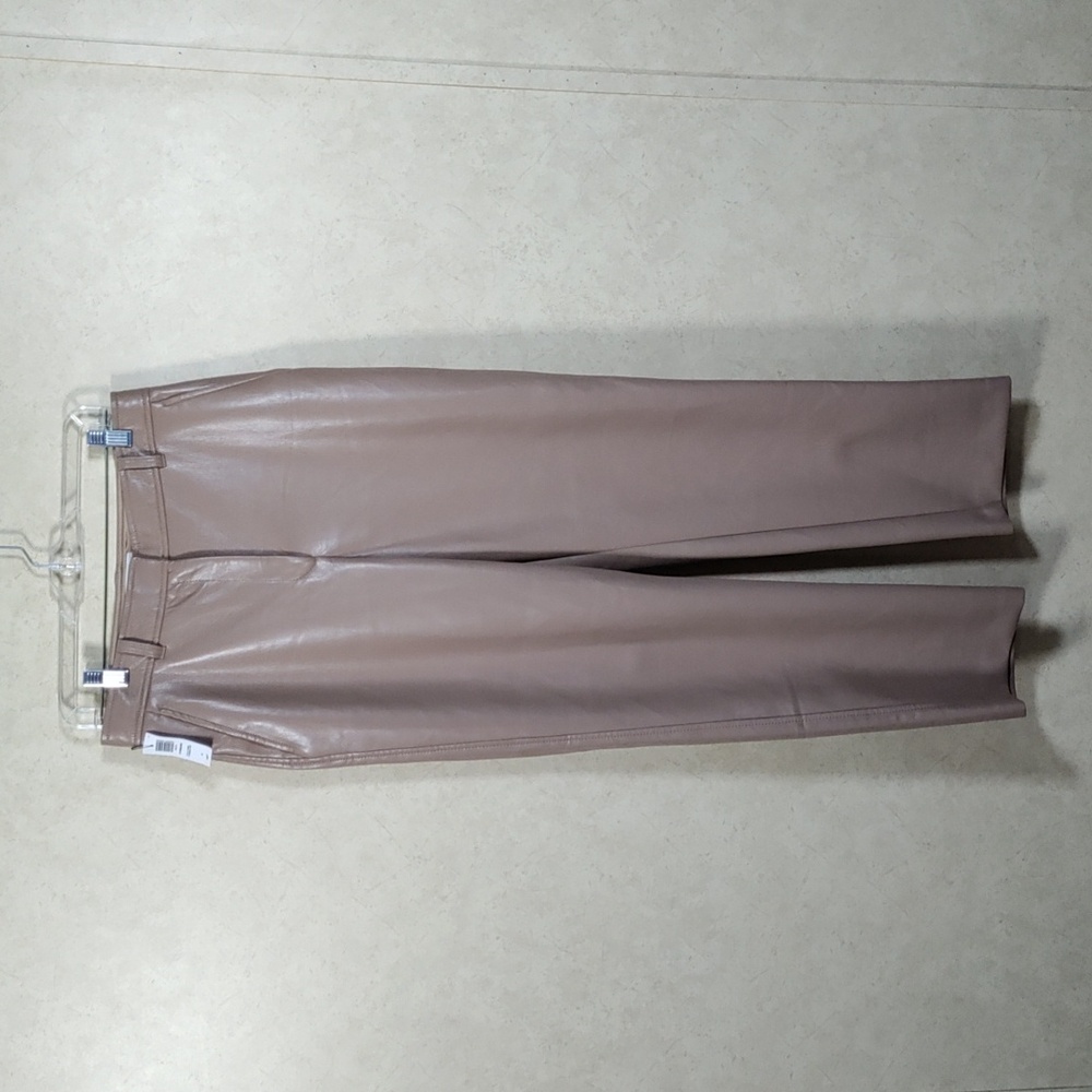 6L01 Babaton camel (tan) faux leather pants 10 NWT